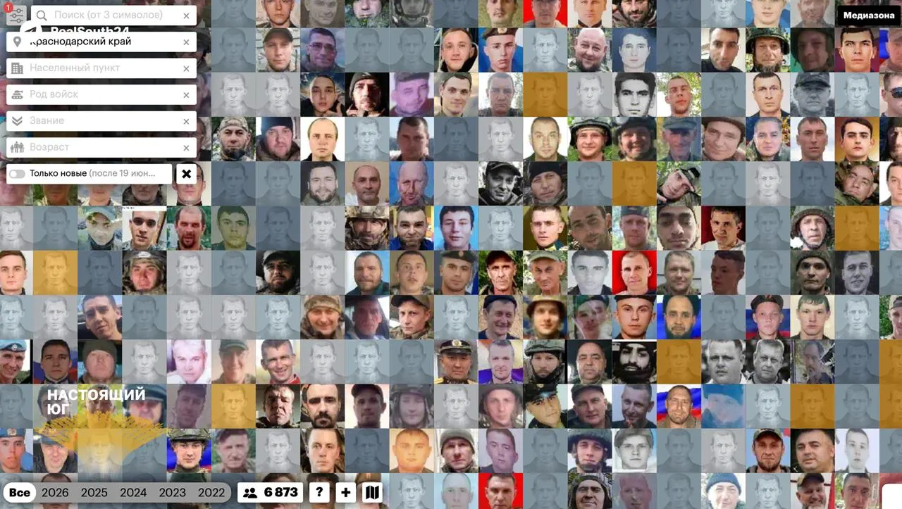 По официальным данным в Южном федеральном округе подтверждённых погибших более 20 299 человек: Краснодарский край — 6 873, Ростовская область — 5 770, Волгоградская область — 4 589. Эксперты предупреждают, что реальные потери, вероятно, значительно выше.