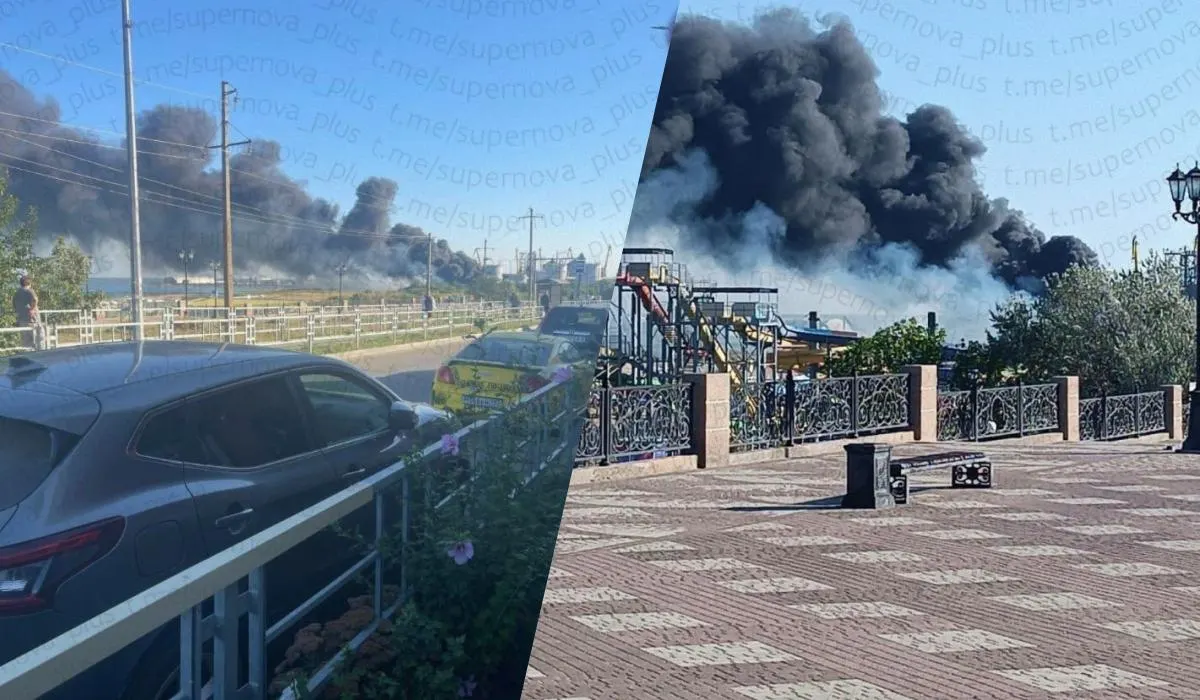 В ночь на 22 августа в Ейском порту произошла атака дронов. По предварительным данным, возможно повреждение судна и крупный пожар.