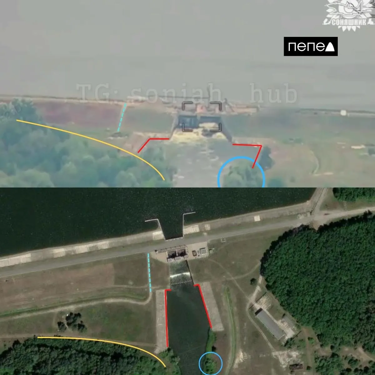 Авиаудара по плотине Белгородского водохранилища вызывает тревогу из-за возможных последствий для населённых пунктов и водного бассейна региона; имеются данные спутниковых снимков о сбросе воды и разрушении сооружения.