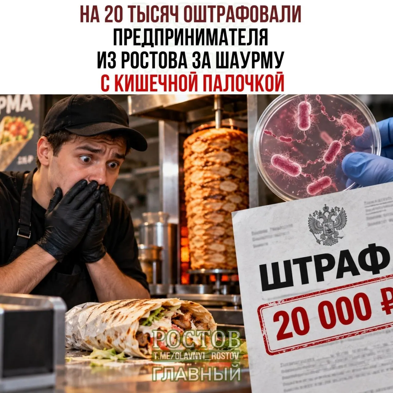 Суд Ростовской области вынес штраф предпринимателю за нарушение регламентов торговли: в продукции выявлены кишечные палочки на предприятии «Шаурма 24» на Привокзальной площади.